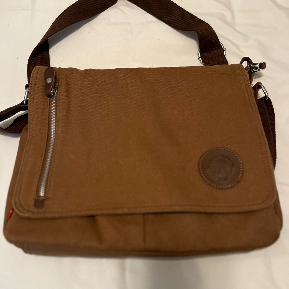 Classic Brown Canvas Messenger Bag Augur Strauss